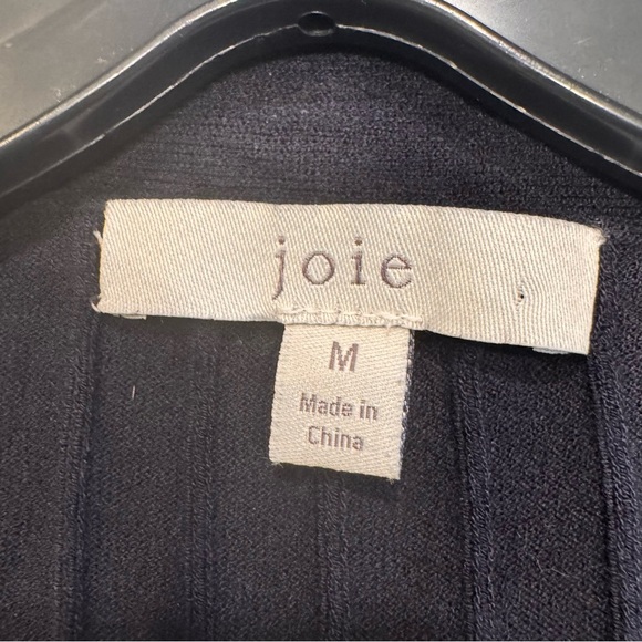 Joie Women's Navy Blue Long Sleeve Ribbed V-Neck Sweater Size Medium - Picture 4 of 9